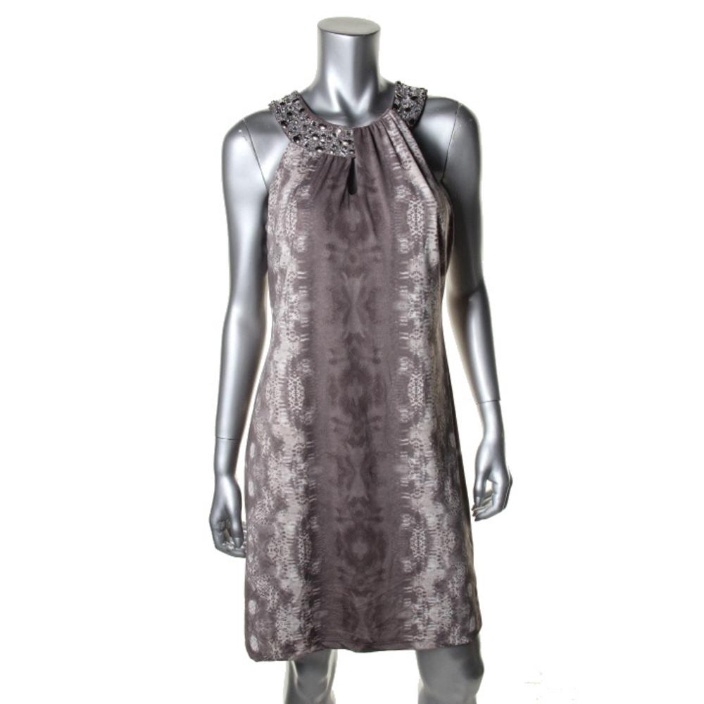 ... INC NEW Gray Embellished Snake Print Party Cocktail Dress XL BHFO