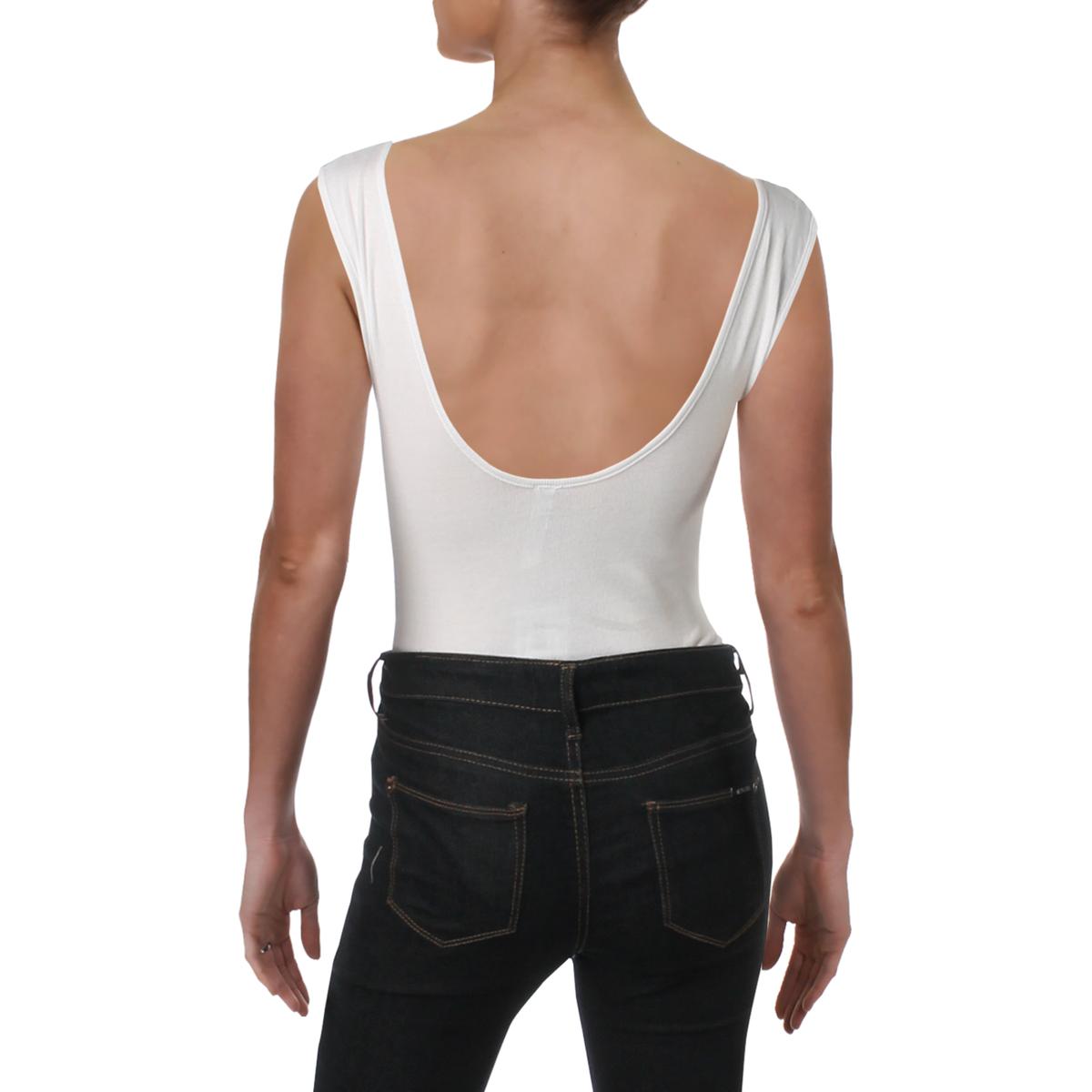 Free People Womens Take Me Out Ribbed Knit Sleeveless Bodysuit Top BHFO 0109