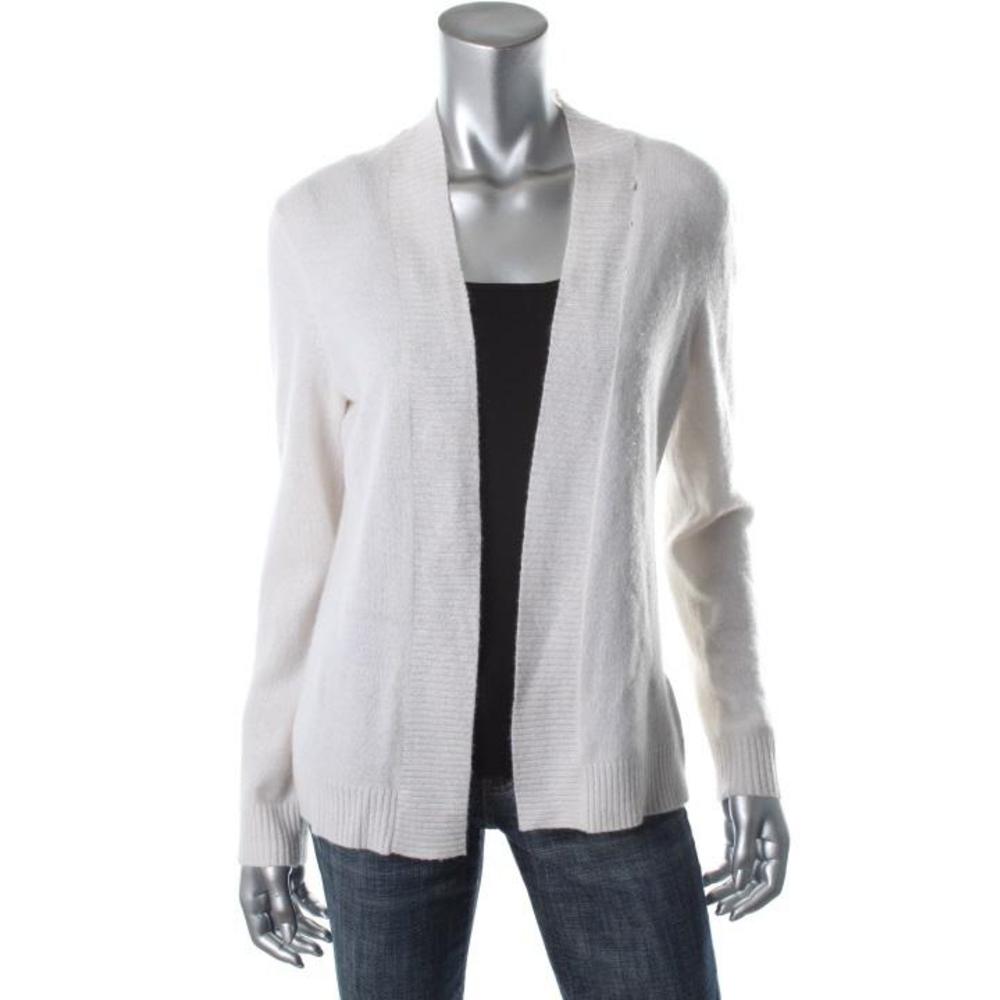 Lord & Taylor Ivory Cashmere Long Sleeves Cardigan Sweater Top M BHFO