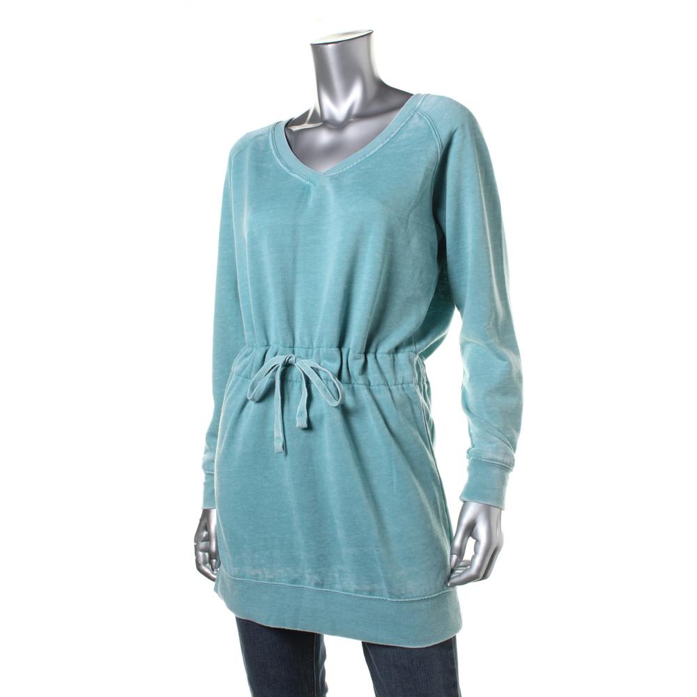 GUESS 4222 Womens Heathered Tunic Fleece Lined Sweatshirt BHFO | eBay