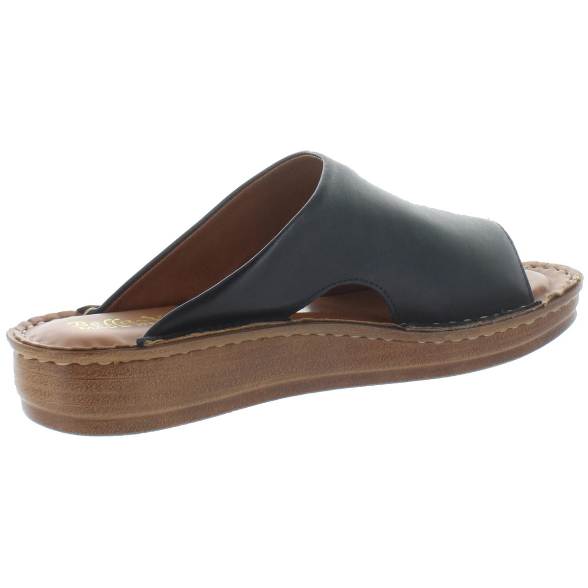Bella Vita Womens Mae Italy Leather Open Toe Slide Sandals Shoes BHFO 1948