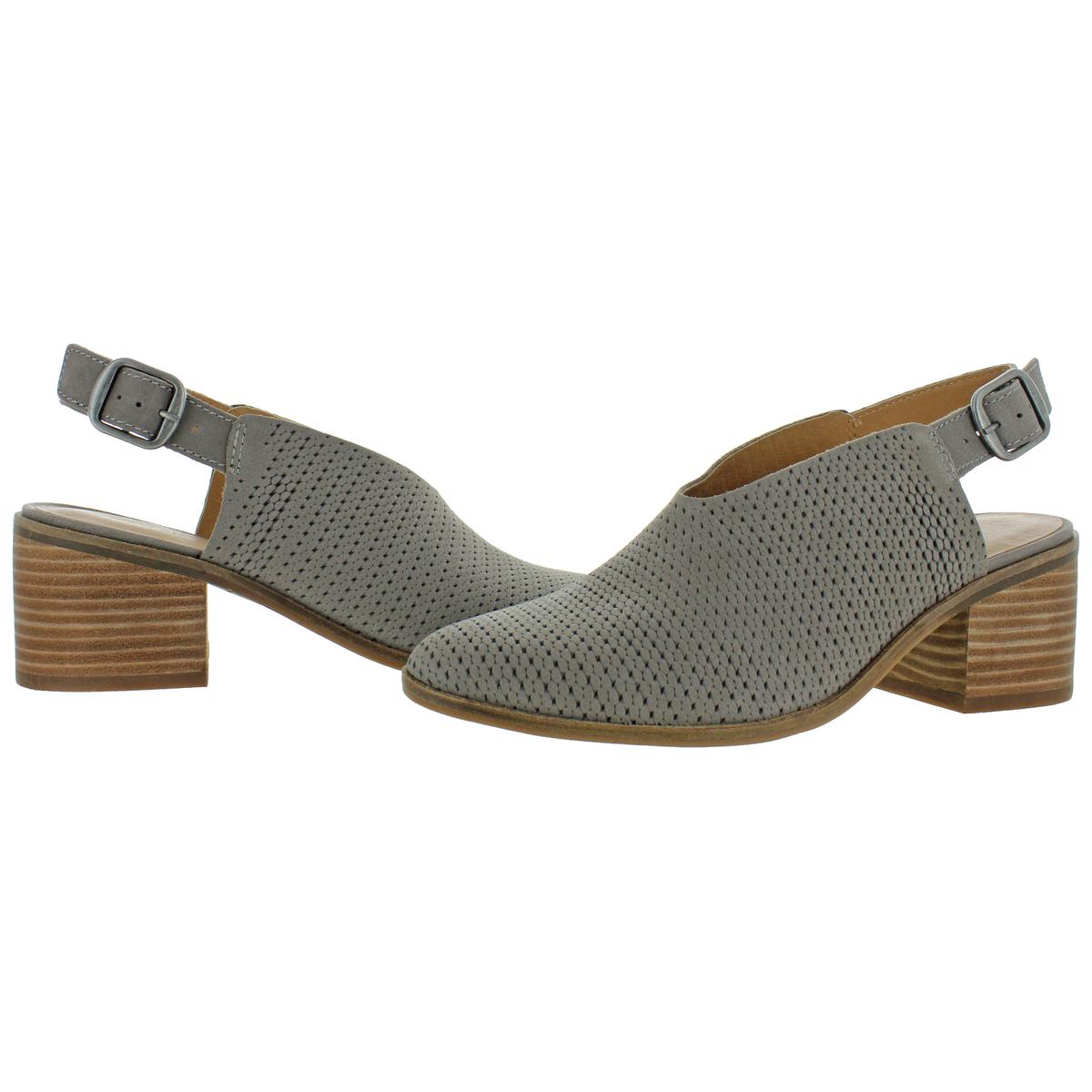 Lucky Brand Women/'s Lideton Nubuck Slingback Block Heeled Sandal