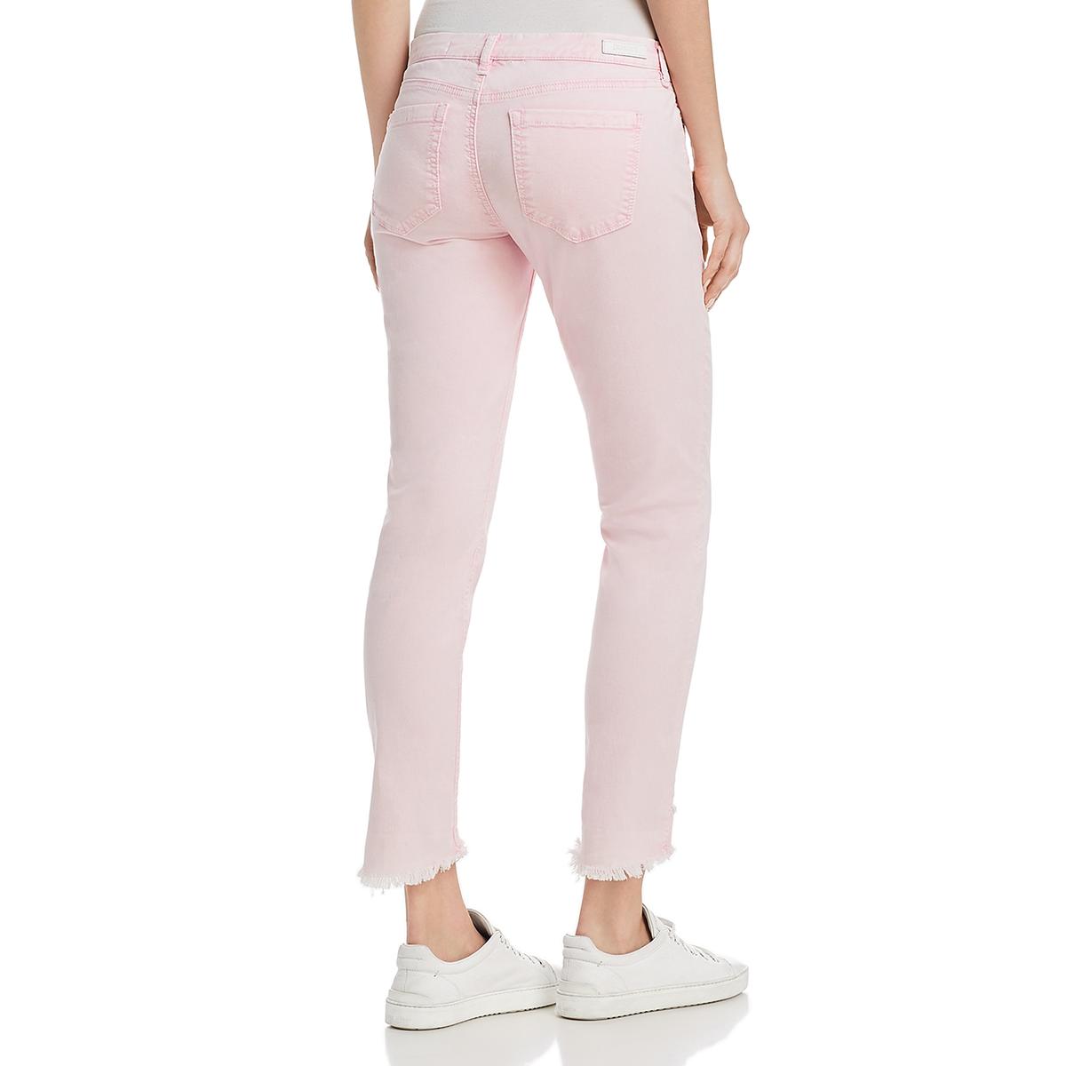Blank NYC Womens Reade Frayed Hem Cropped Colored Skinny Jeans BHFO 9012