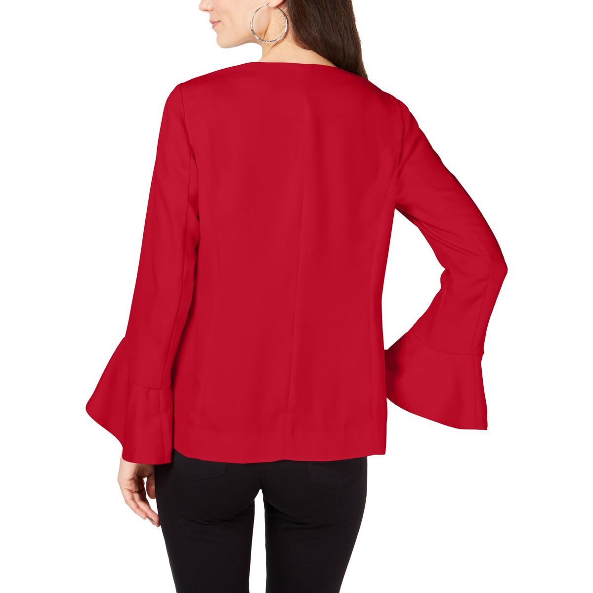 Alfani Womens Open Front Flutter Sleeves Officewear Jacket Blazer BHFO 1364