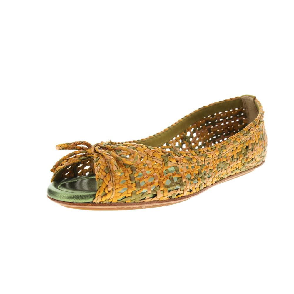 ladies leather woven shoes