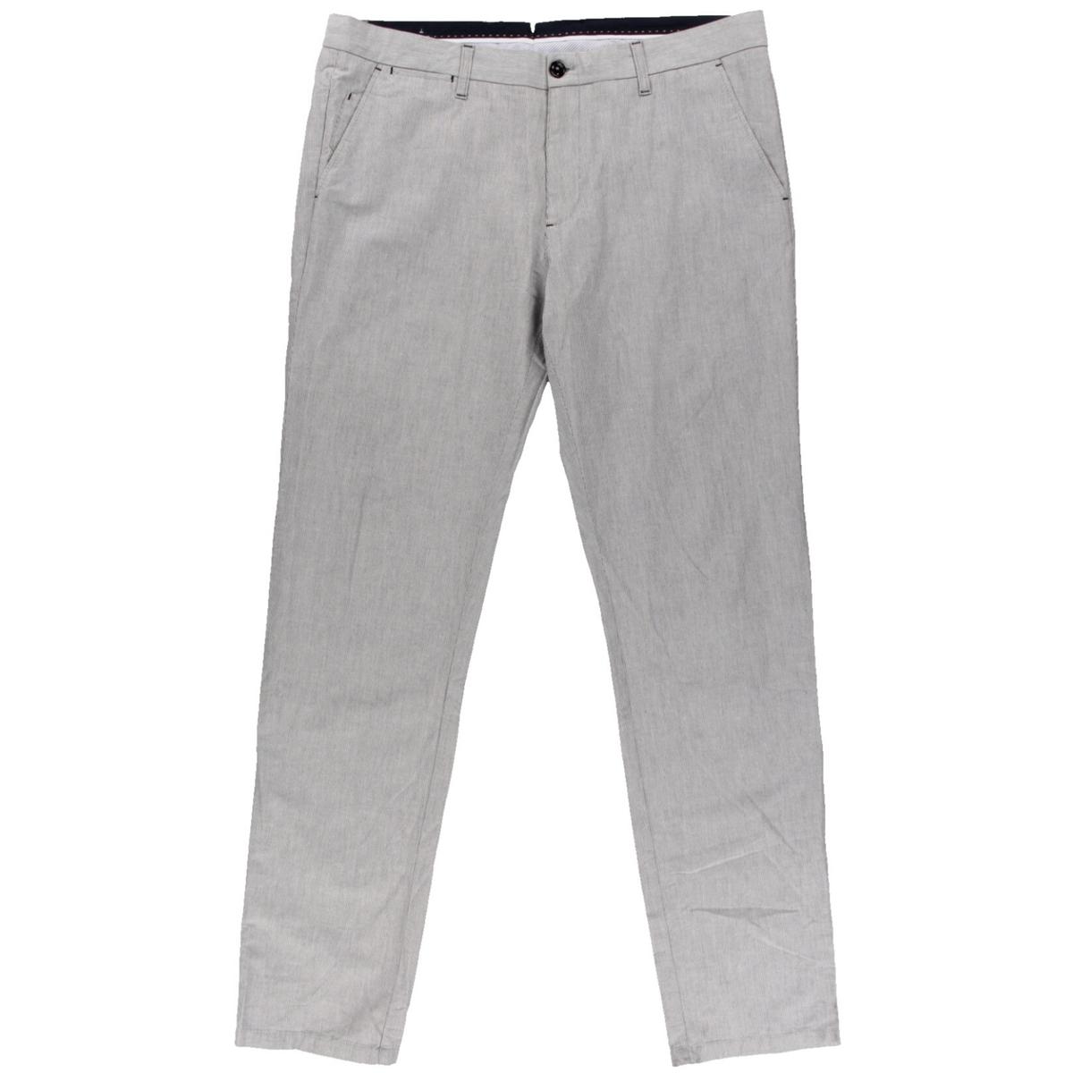 mens navy linen trousers