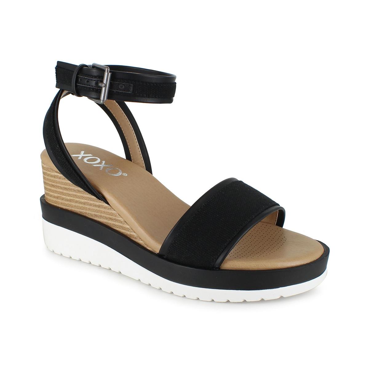 XOXO Jaclyn Womens Cushioned Footbed Strappy Wedge Sandals