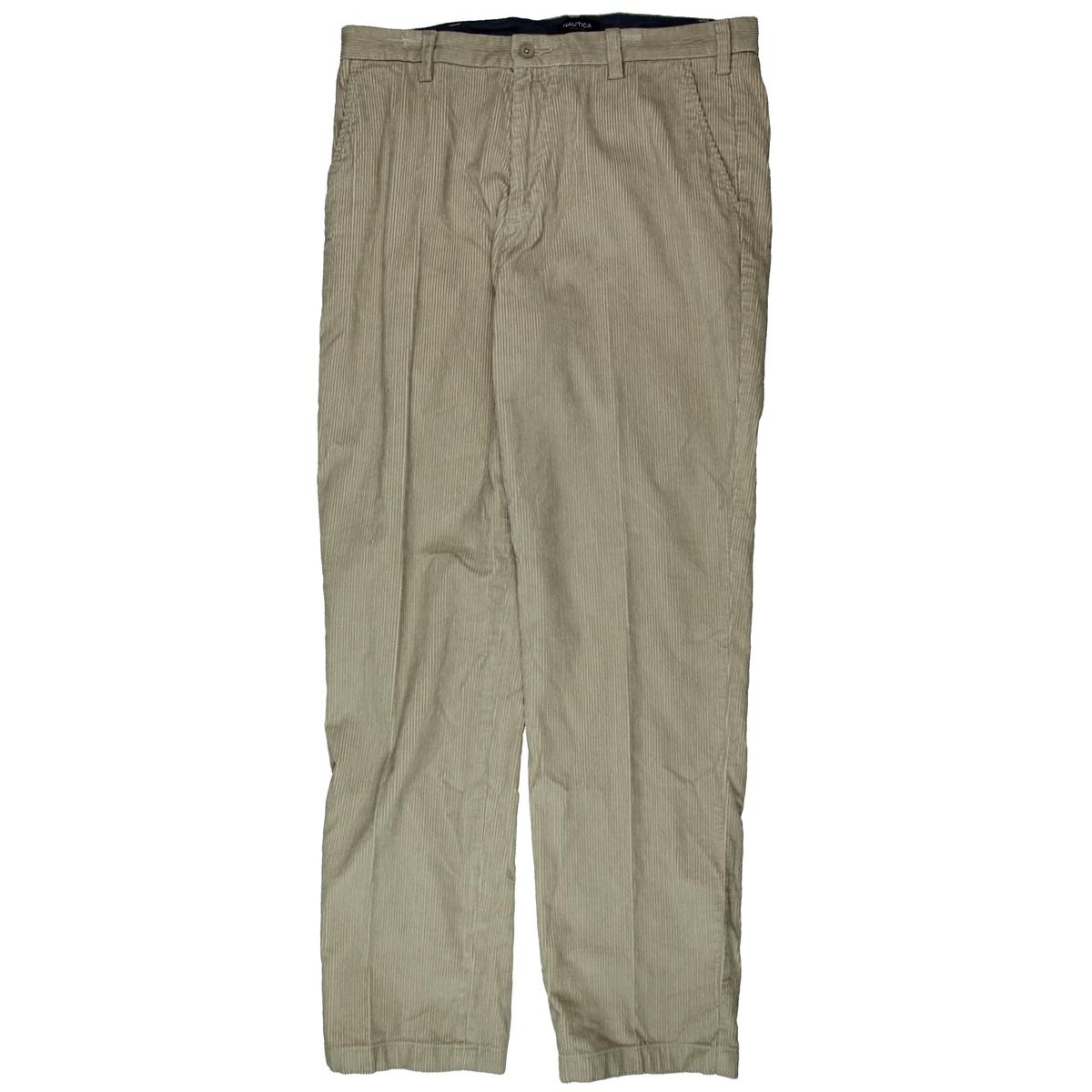 Nautica 9001 Mens Classic Fit Flat Front Corduroy Pants Trousers BHFO eBay