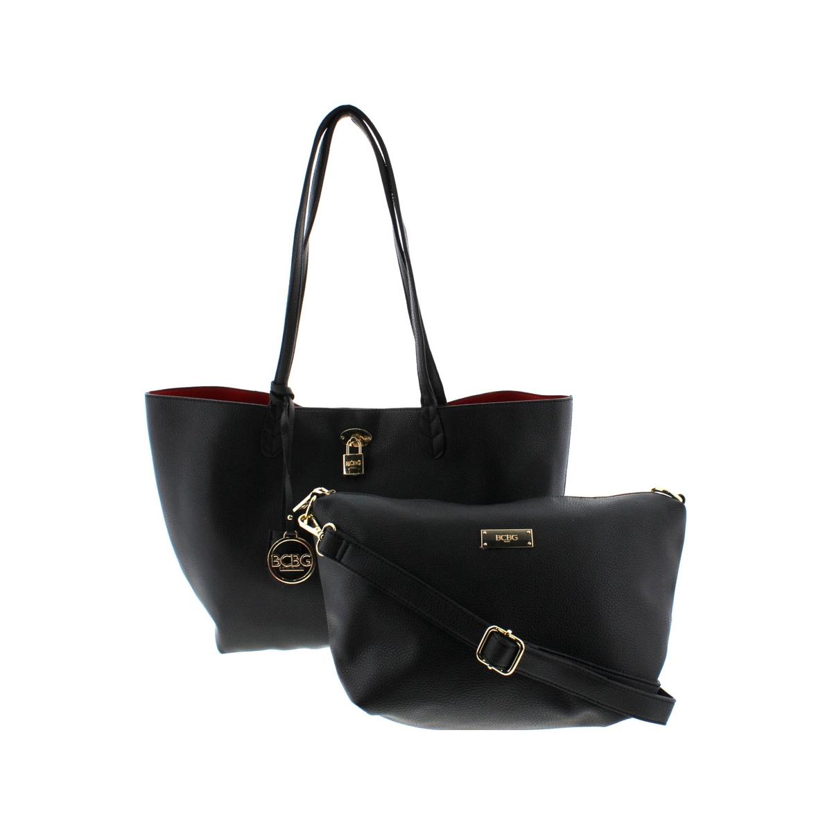 BCBG PARIS 2488 NEW Womens Black Reversible Tote Handbag Purse Large BHFO | eBay