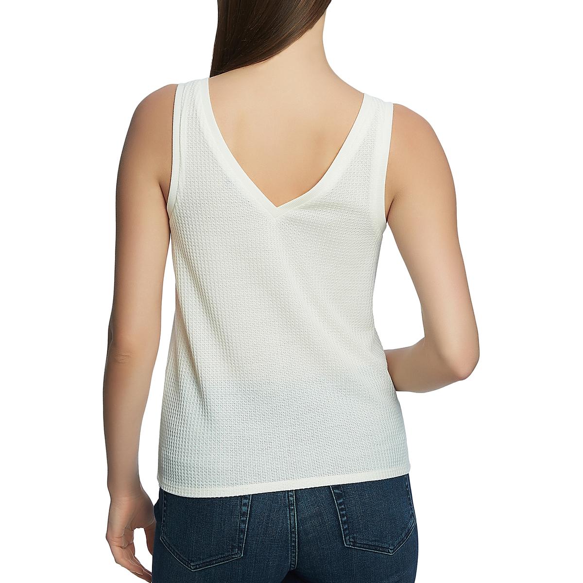 1.State Womens Ribbed Trim Double V Tee Tank Top Shirt BHFO 8990