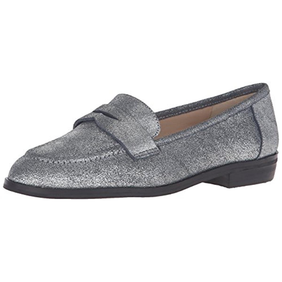 Nine West 7290 Womens Antonecia Leather Almond Toe Penny Loafers Shoes BHFO