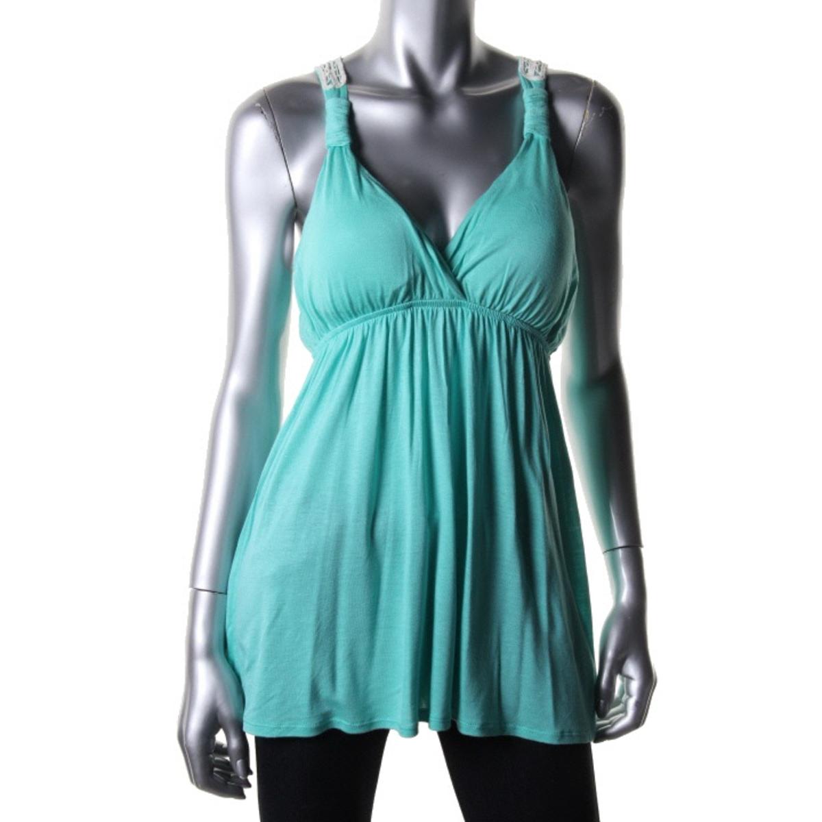 Pink Rose 8748 Womens Padded Bust Crochet Back Tank Top Blouse Juniors BHFO