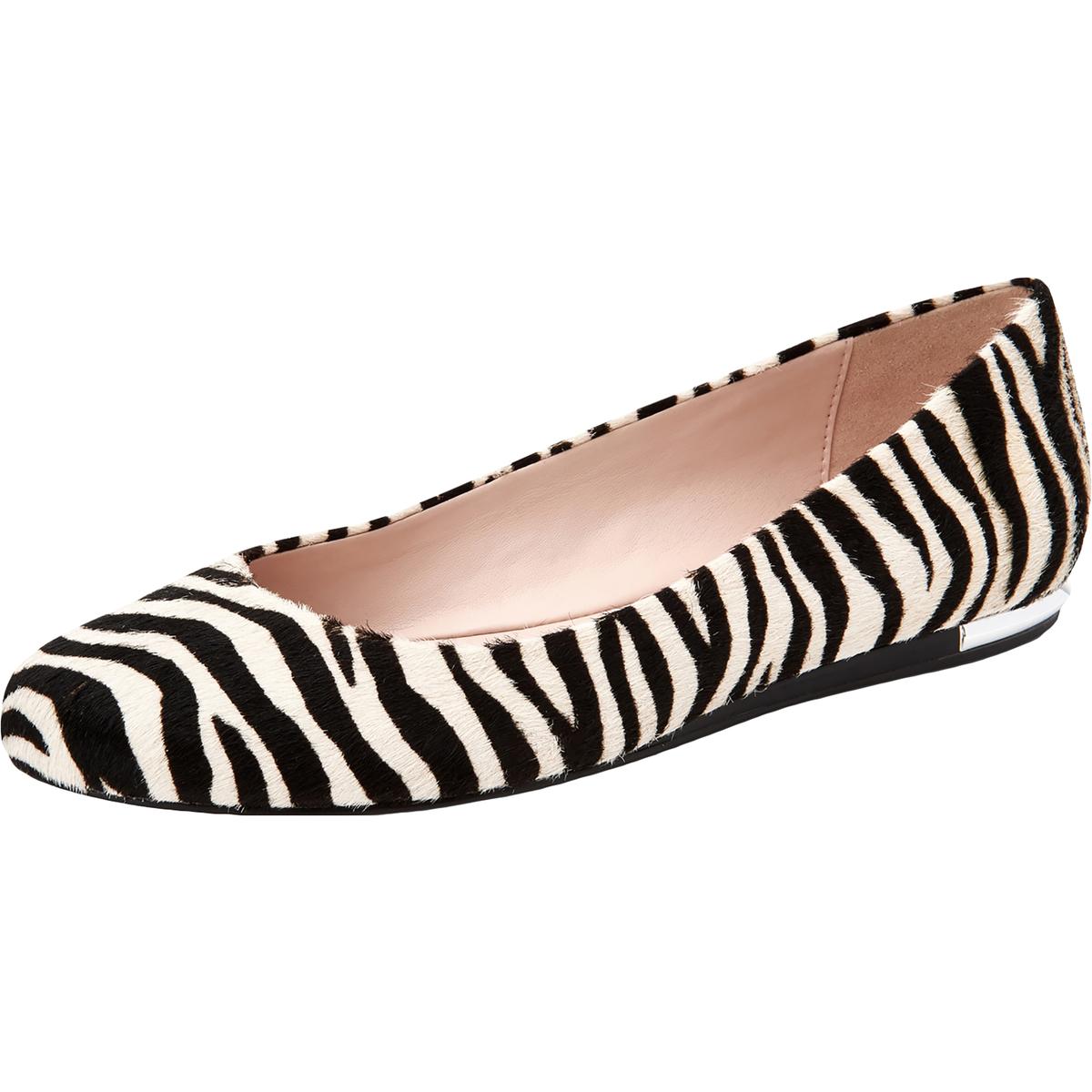 Calvin Klein Kosi Zebra Womens Calf Hair Slip On Ballet Flats