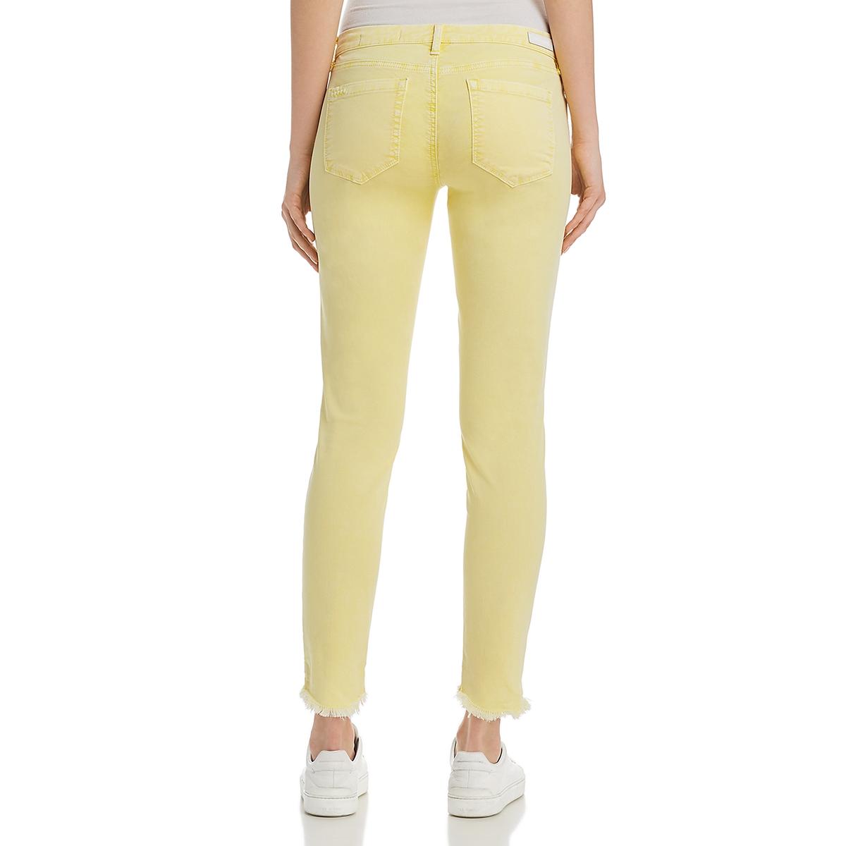 Blank NYC Womens Reade Frayed Hem Cropped Colored Skinny Jeans BHFO 9012
