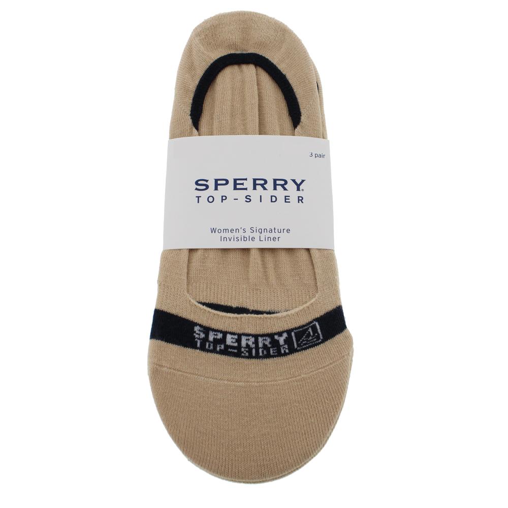 Sperry 3532 NEW Womens Beige NO Show TOP Sider LOW CUT Socks S M Bhfo