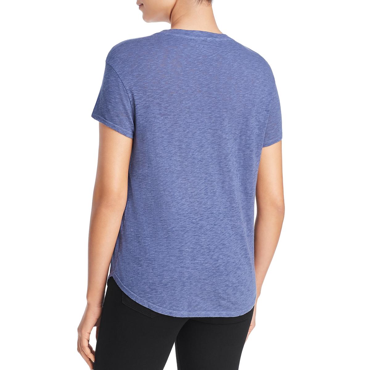 Three Dots Womens Burnout V-Neck Tee T-Shirt Top BHFO 0017