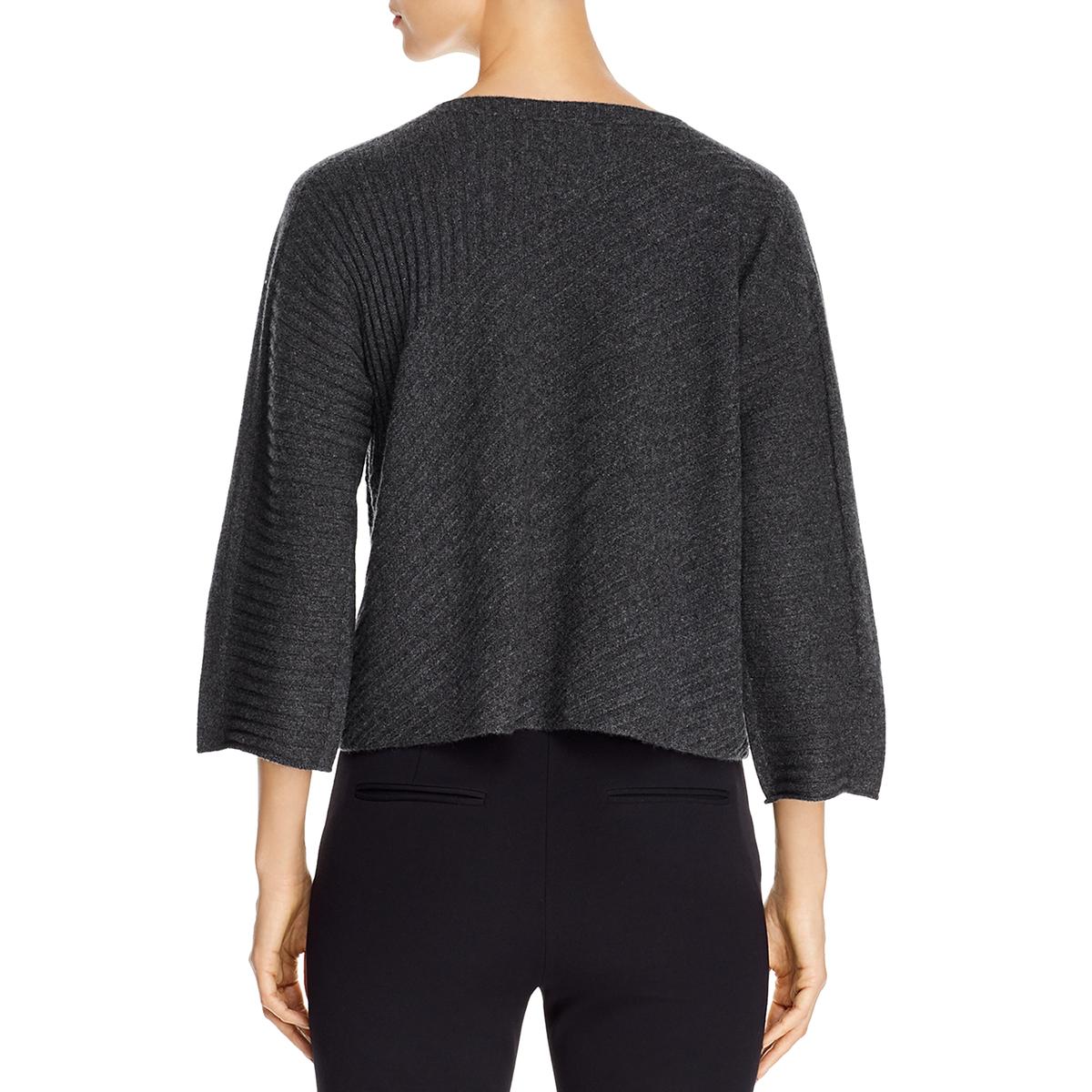 Eileen Fisher Womens Cashmere Boatneck Ribbed Top Shirt BHFO 2539