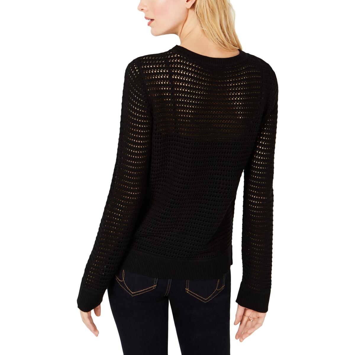 INC Womens Perforated Pullover Shirt Crewneck Sweater Top BHFO 0020 