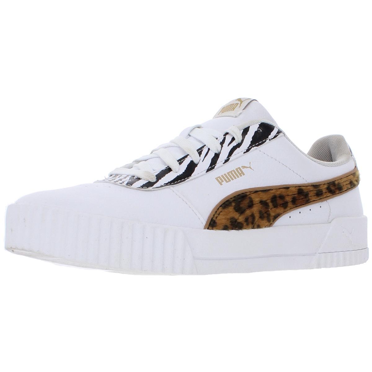 Puma Carina Animal Mix Womens Leather Animal Print Sneakers