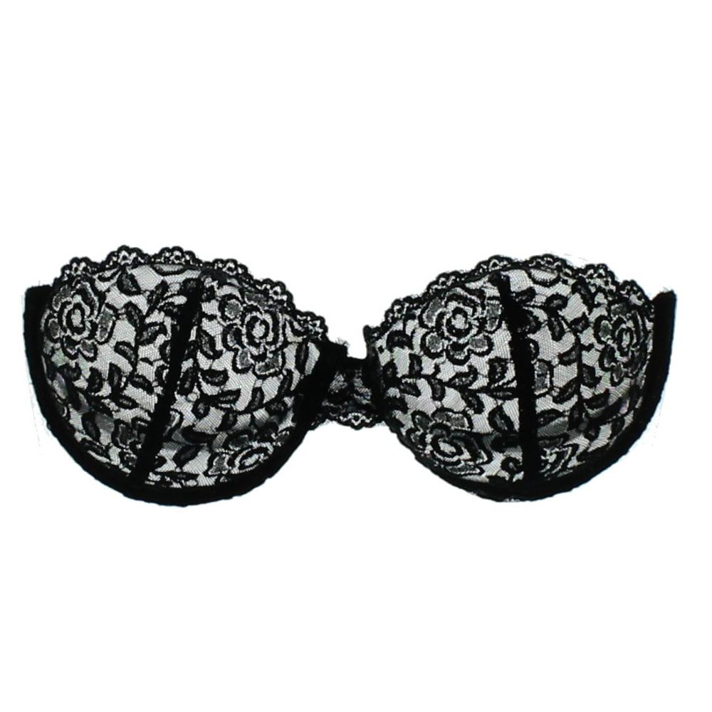 black lace strapless