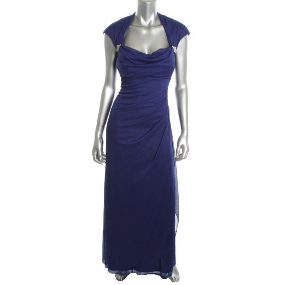 Xscape-NEW-Blue-Chiffon-Sleeveless-Fill-Length-Formal-Dress-Gown-6 ...