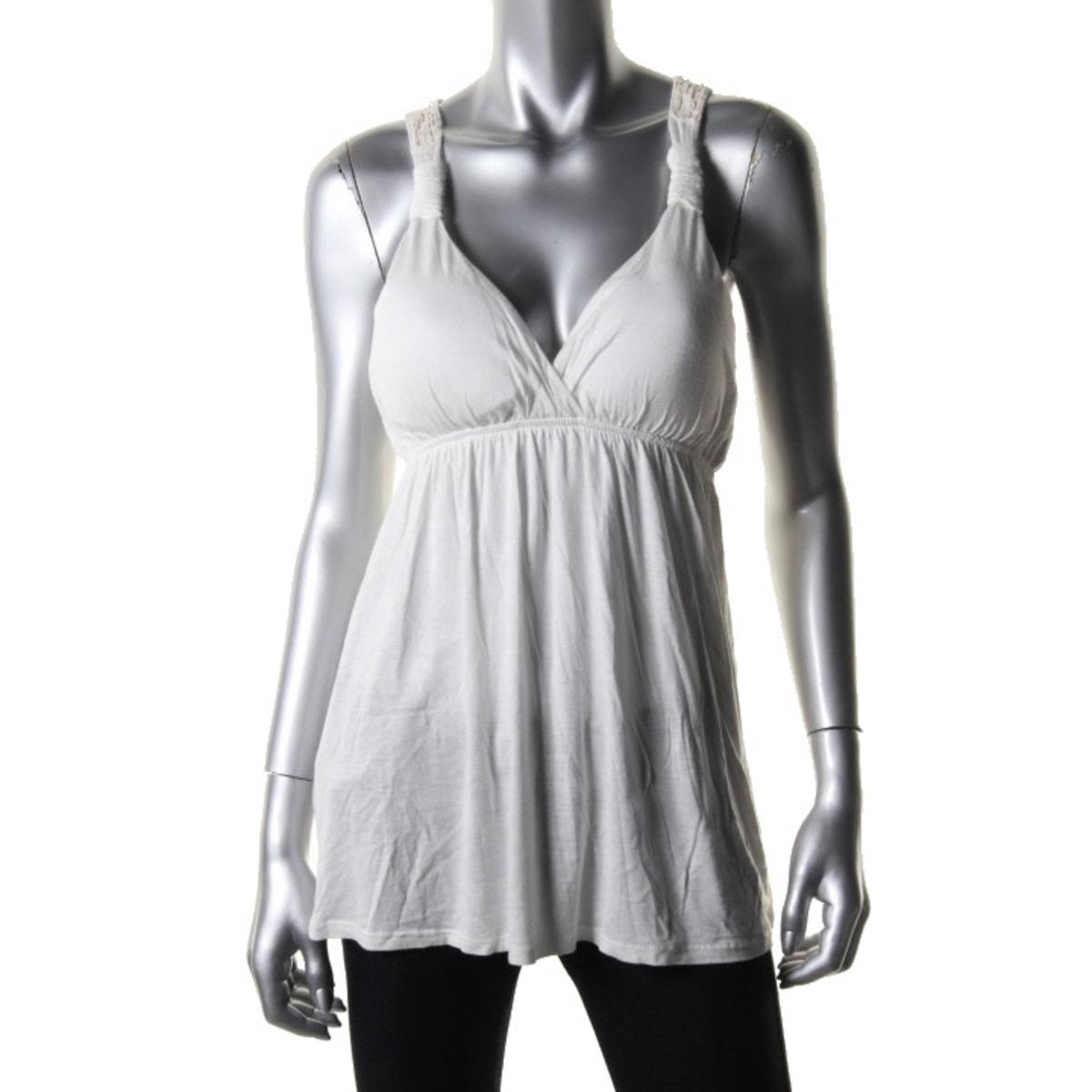 Pink Rose 8748 Womens Padded Bust Crochet Back Tank Top Blouse Juniors BHFO