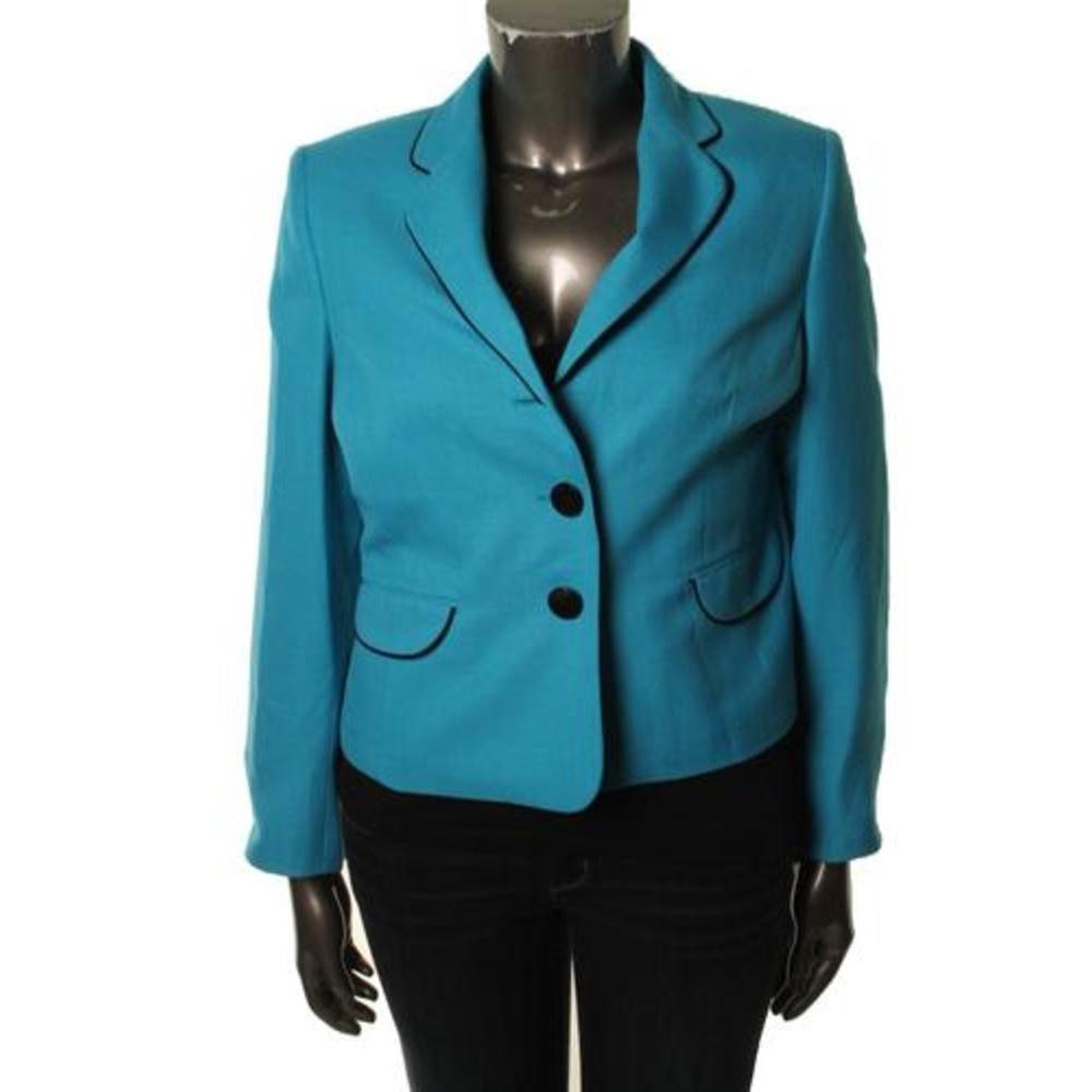 Evan Picone Work Smart Blue Textured Contra