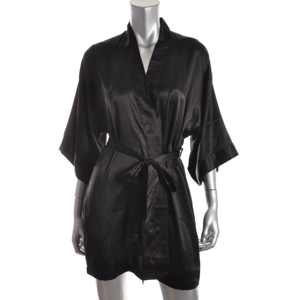 satin knee length robe