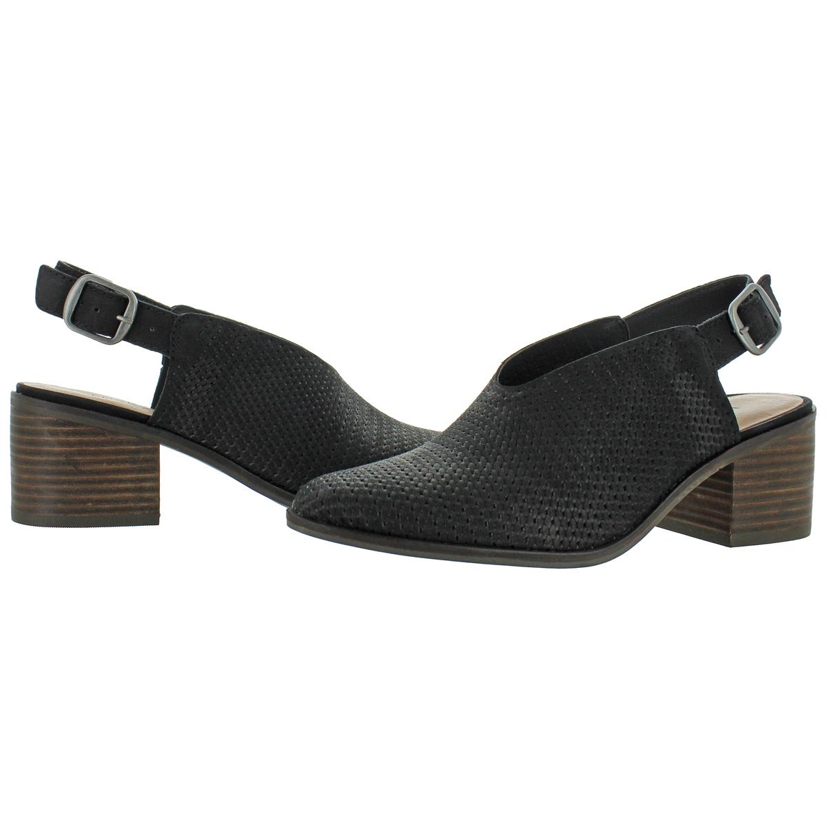 Lucky Brand Women/'s Lideton Nubuck Slingback Block Heeled Sandal