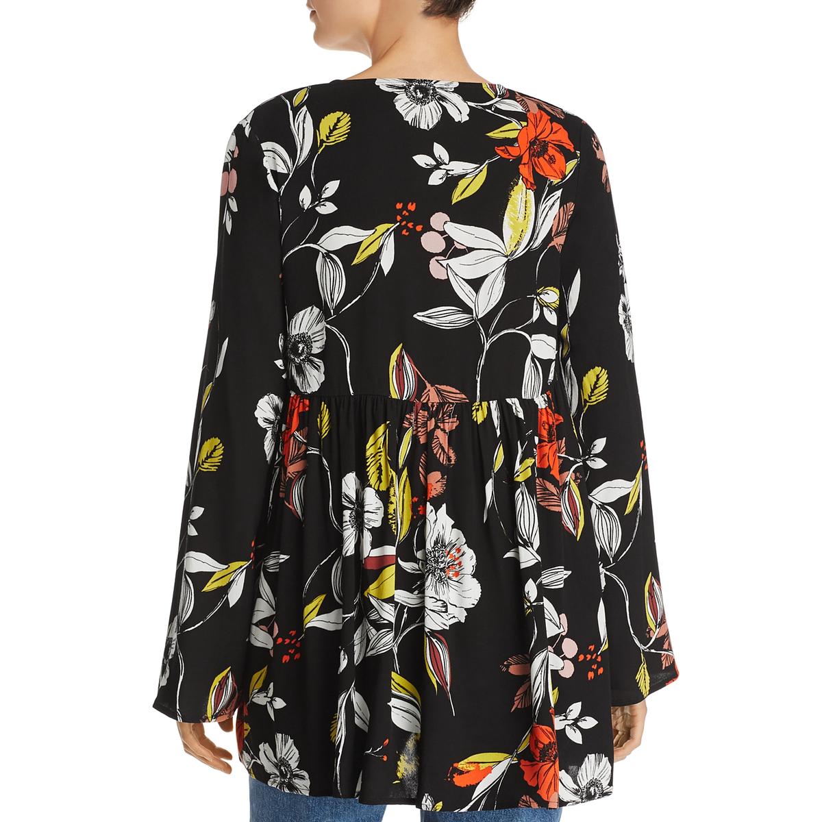 Free People Womens Bella Bell Sleeve V-Neck Casual Tunic Top Shirt BHFO 2373