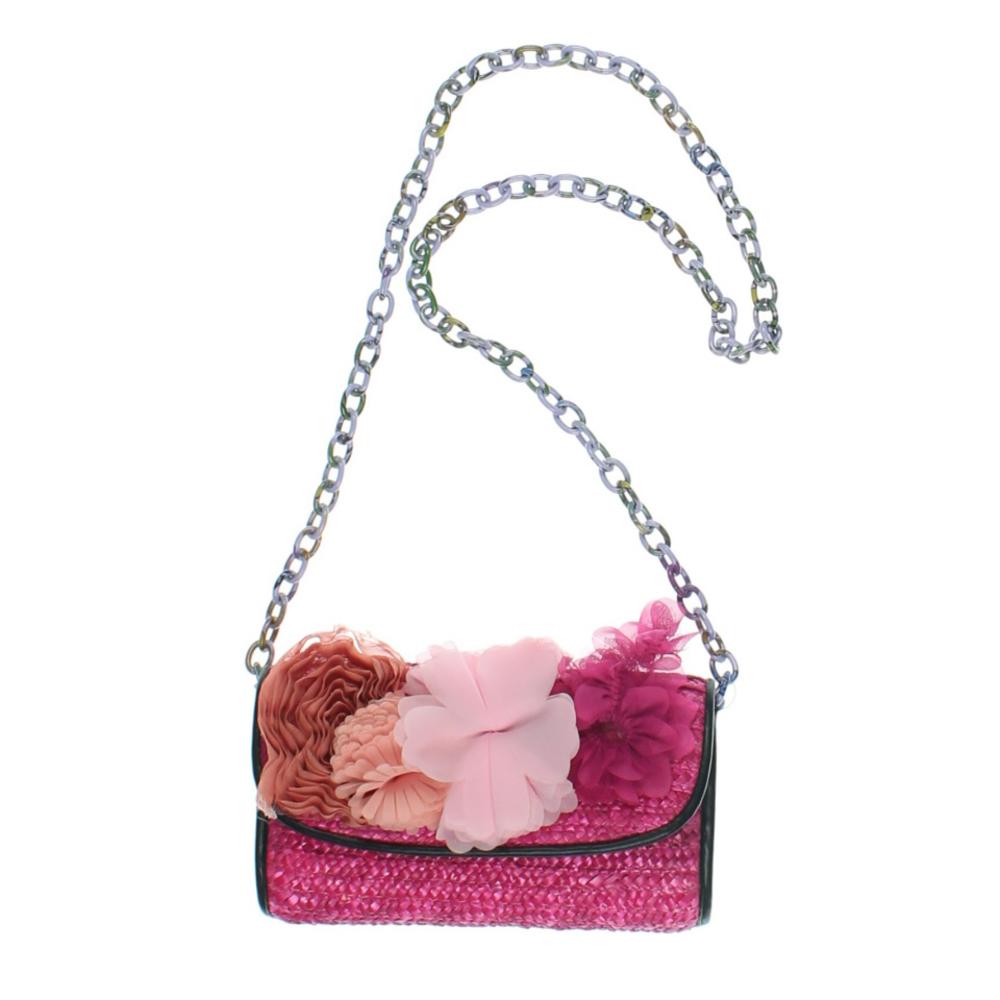 betsey johnson pink and white purse