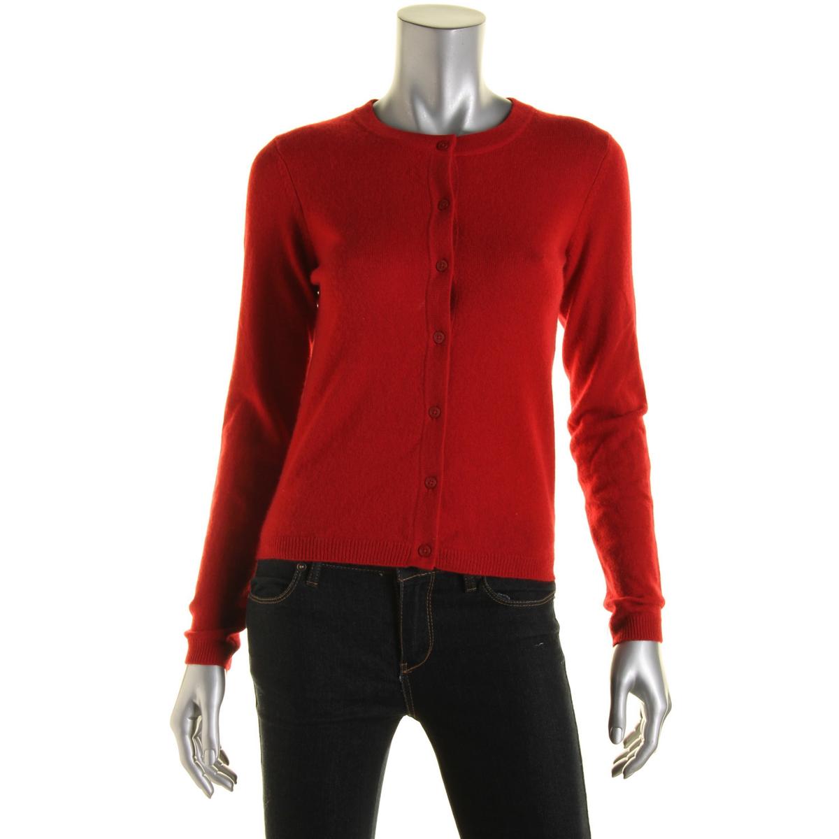 Private Label 3586 Womens Button Down Cashmere Crew Neck Cardigan