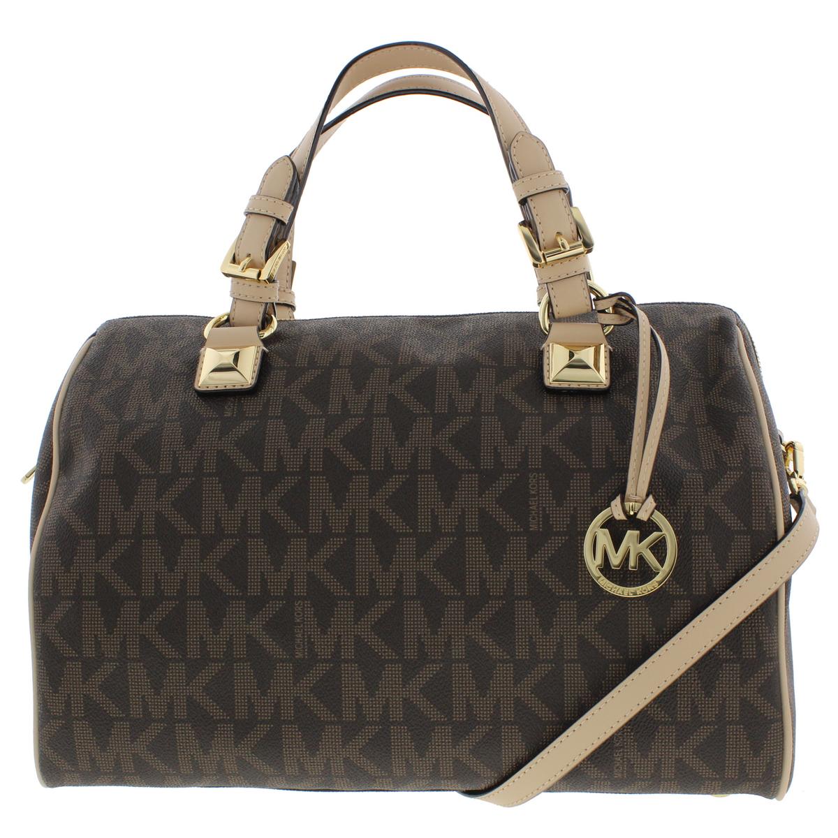 MICHAEL Michael Kors 3481 Womens Grayson Faux Leather Satchel Handbag Purse BHFO | eBay