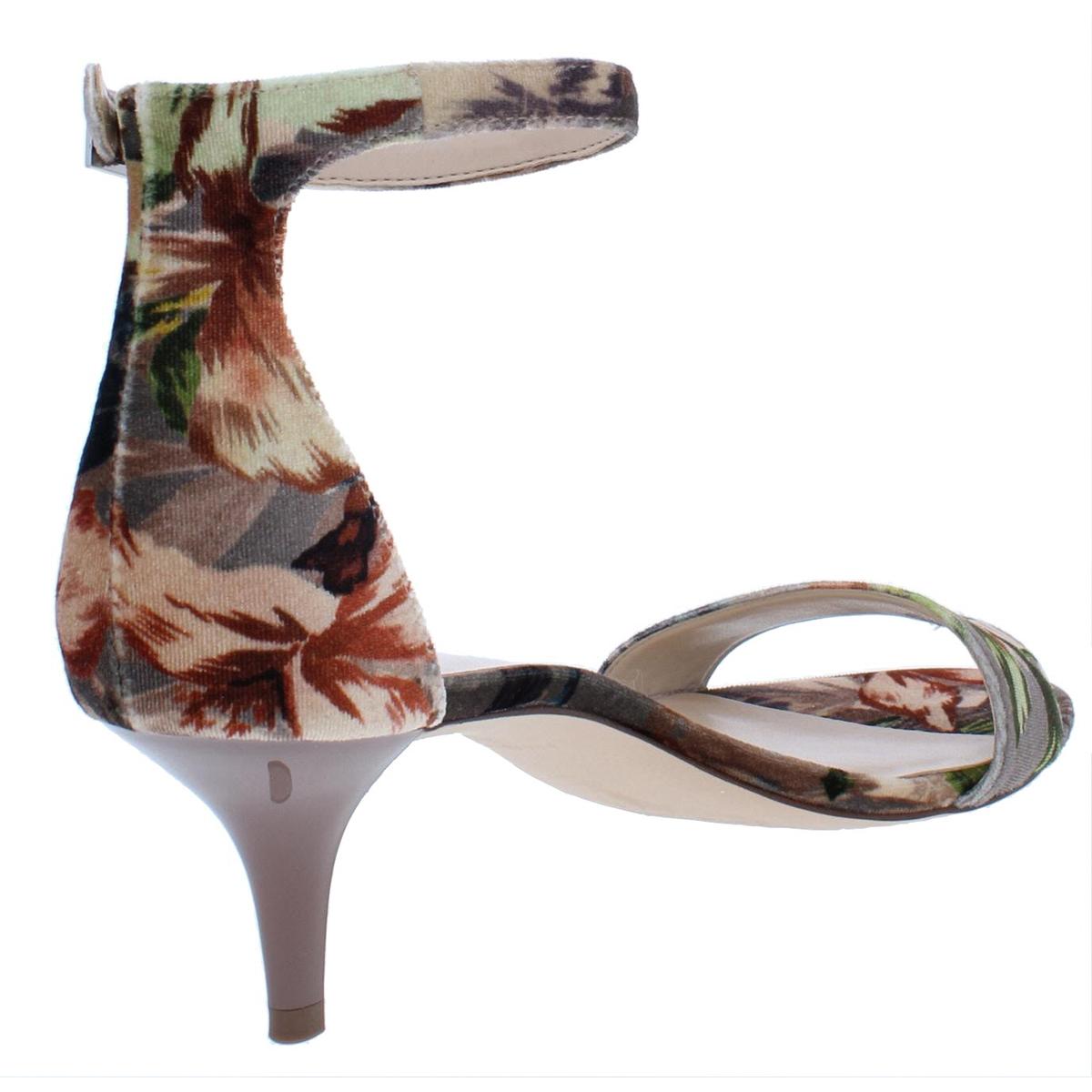 Nine West Womens Leisa Mixed Media Kitten Evening Sandals Shoes BHFO 0077
