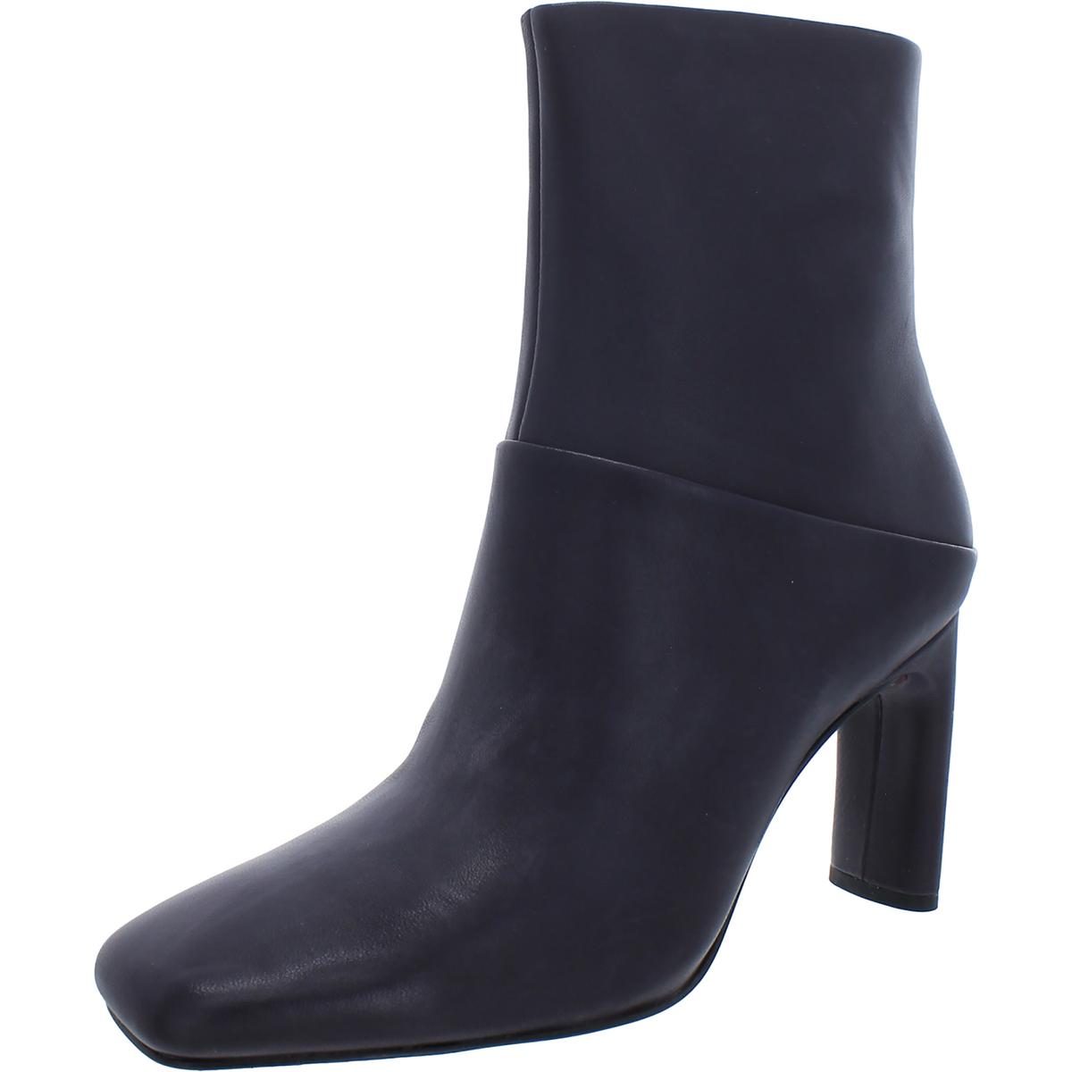 Pre-owned Sarto Franco Sarto Womens Flexa Leather Square Toe Ankle Booties Shoes Bhfo 9208 In Eggplant Leather