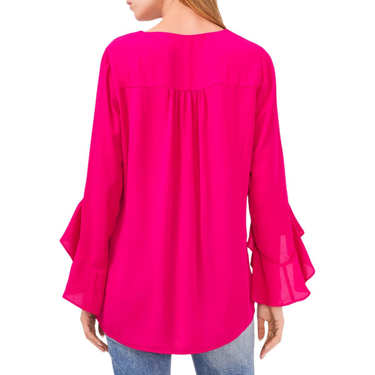 Vince Camuto Womens Chiffon V-Neck Tunic Blouse Top BHFO 6347