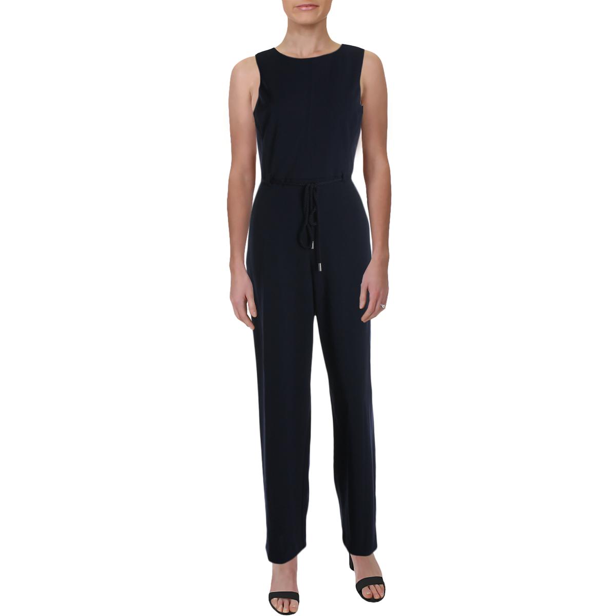 Lauren Ralph Lauren Womens Cody Navy Belted Jumpsuit Petites 0P BHFO ...