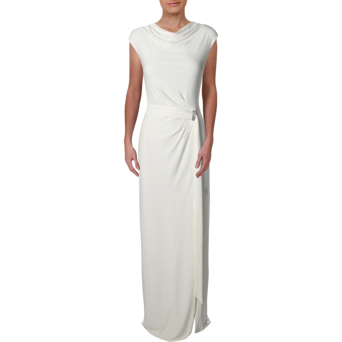 Lauren Ralph Lauren Womens White Sleeveless Evening Dress Gown 10 BHFO ...
