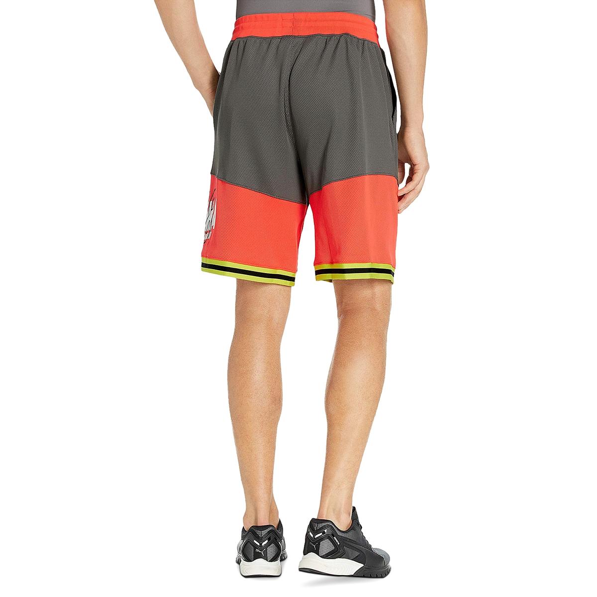 Puma Mens Gray Basketball Workout Activewear Shorts M BHFO