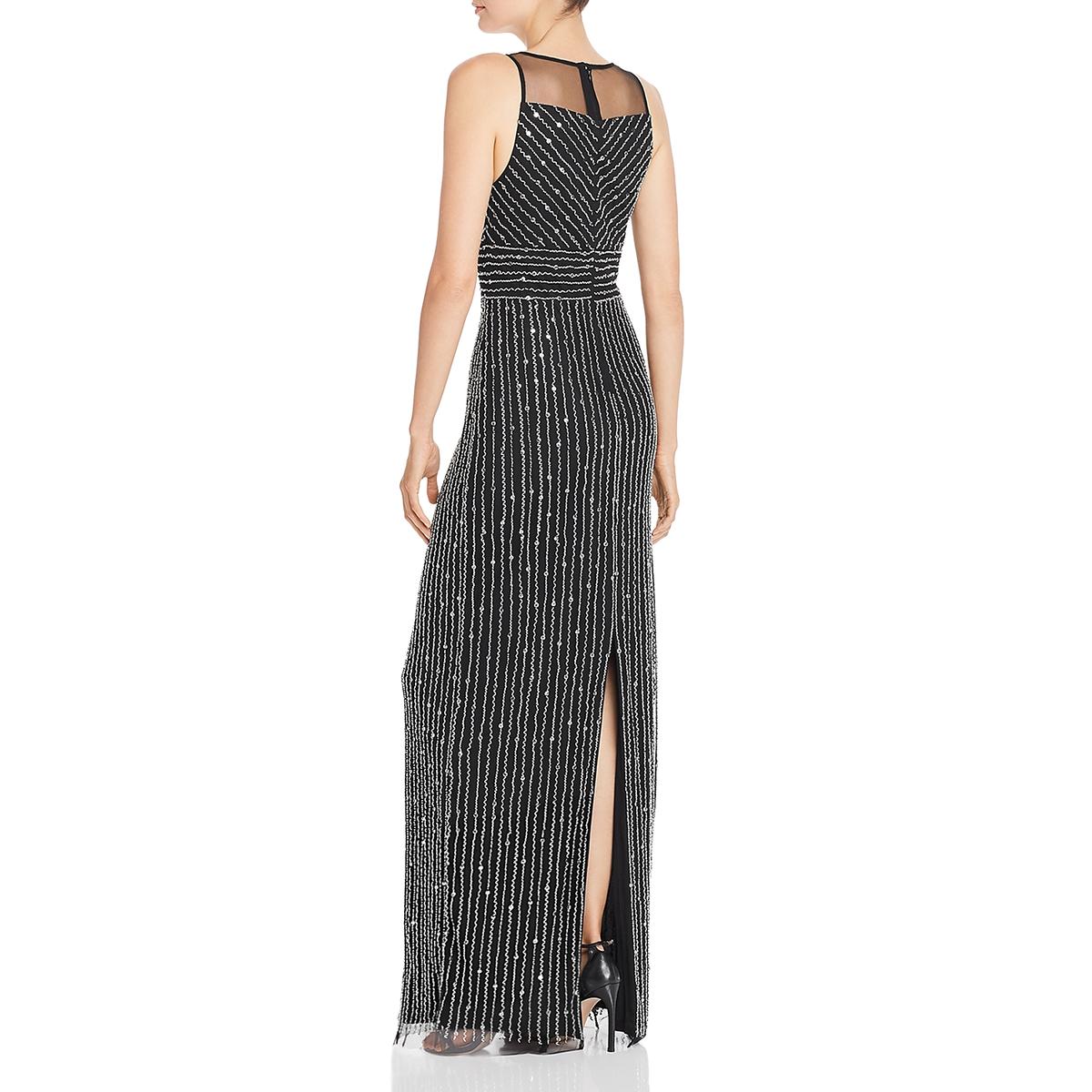 adrianna papell black and white gown