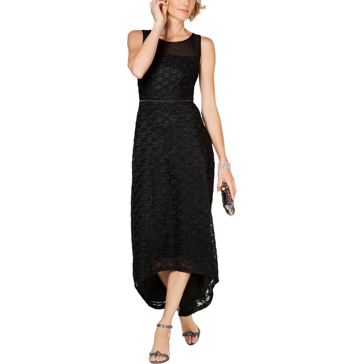 Connected Apparel Womens Black Illusion Evening Dress Petites 12P BHFO ...