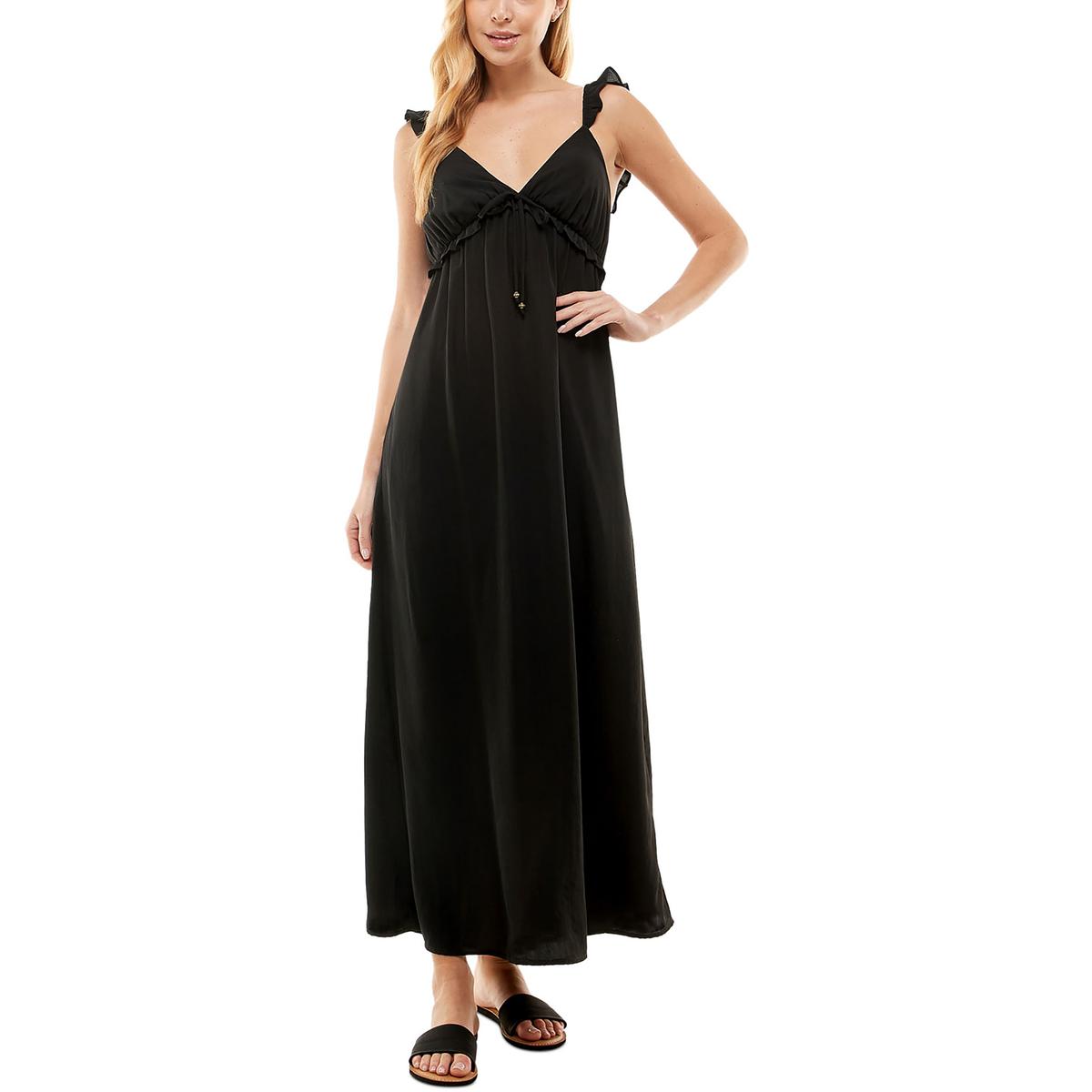 Kingston Grey Womens Ruffled V-Neck Long Maxi Dress Juniors BHFO 9514