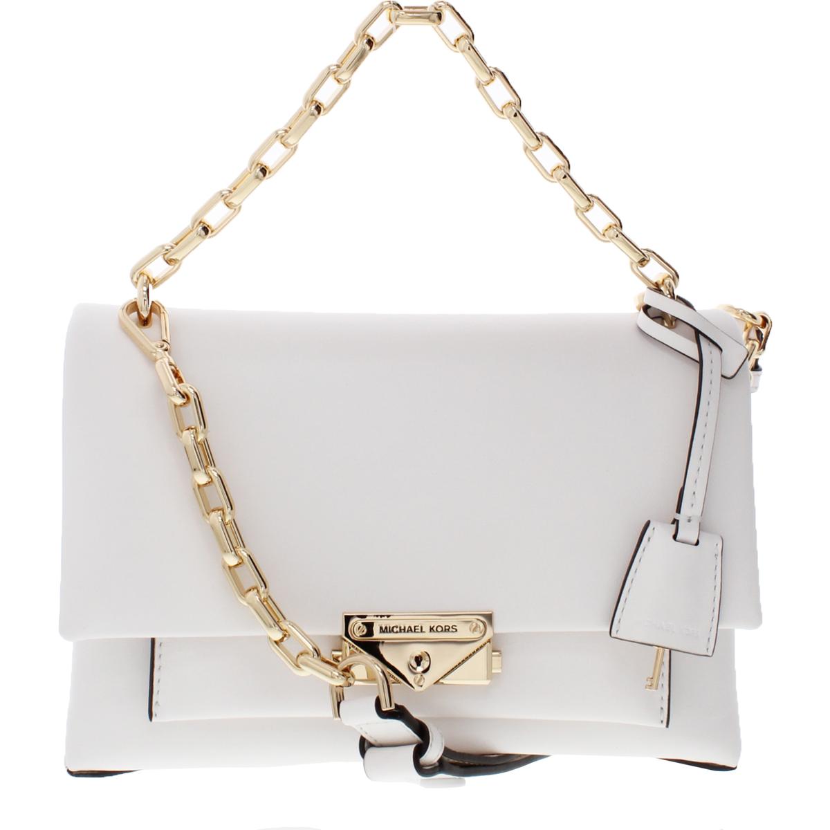 Michael Kors Womens Cece White Leather Shoulder Handbag Purse Small ...