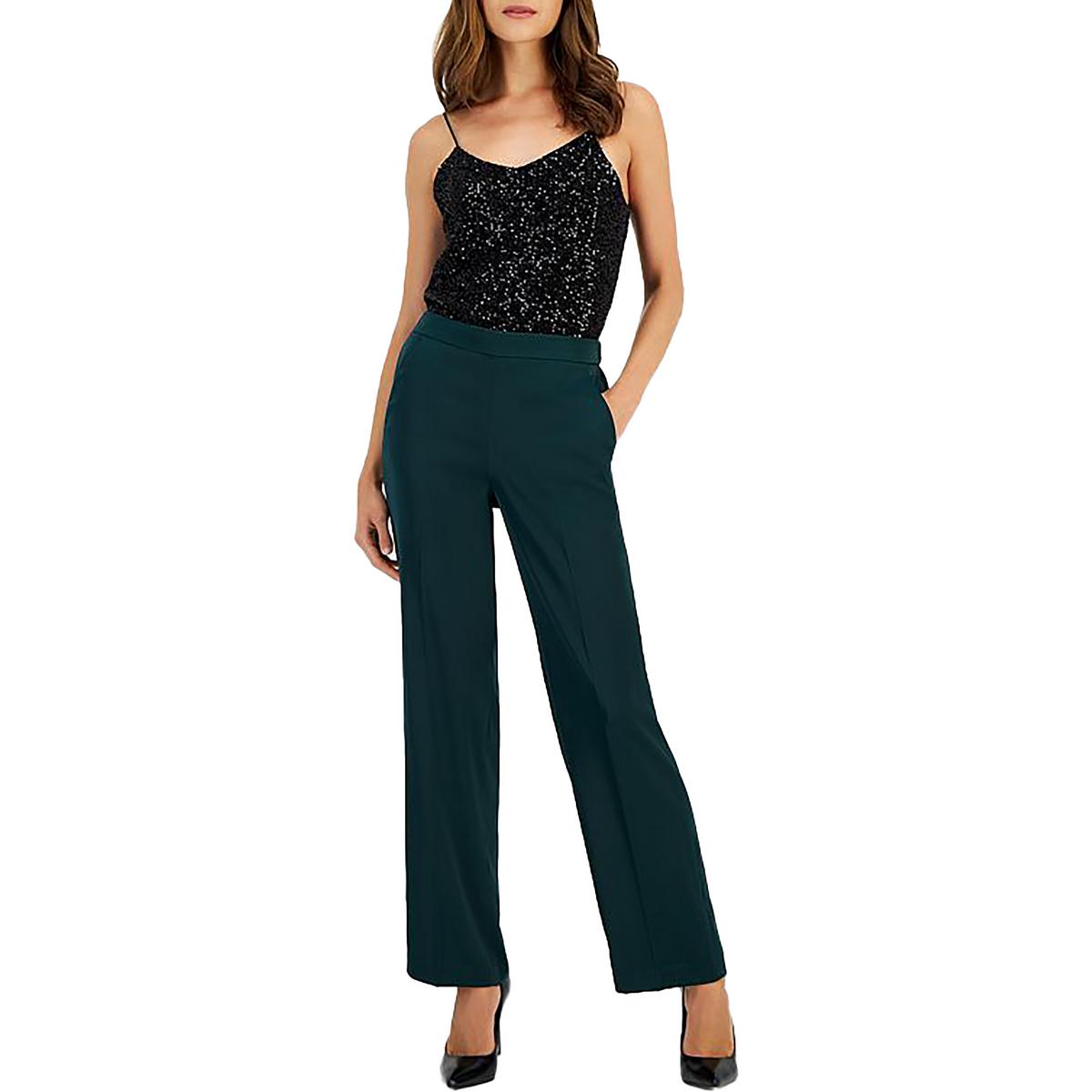 Женские атласные брюки Anne Klein с широкими штанинами и карманами BHFO 9247