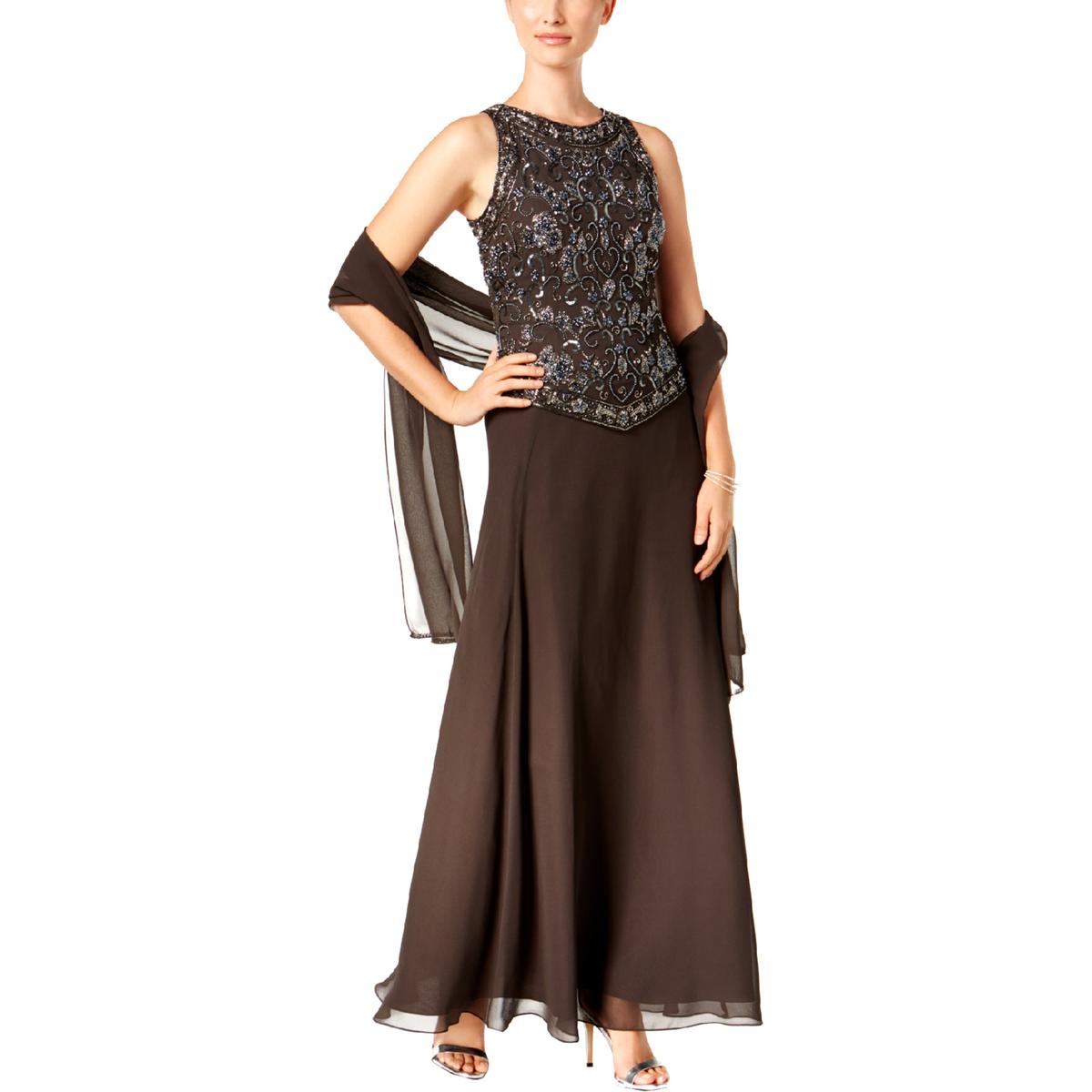 grey embellished gown