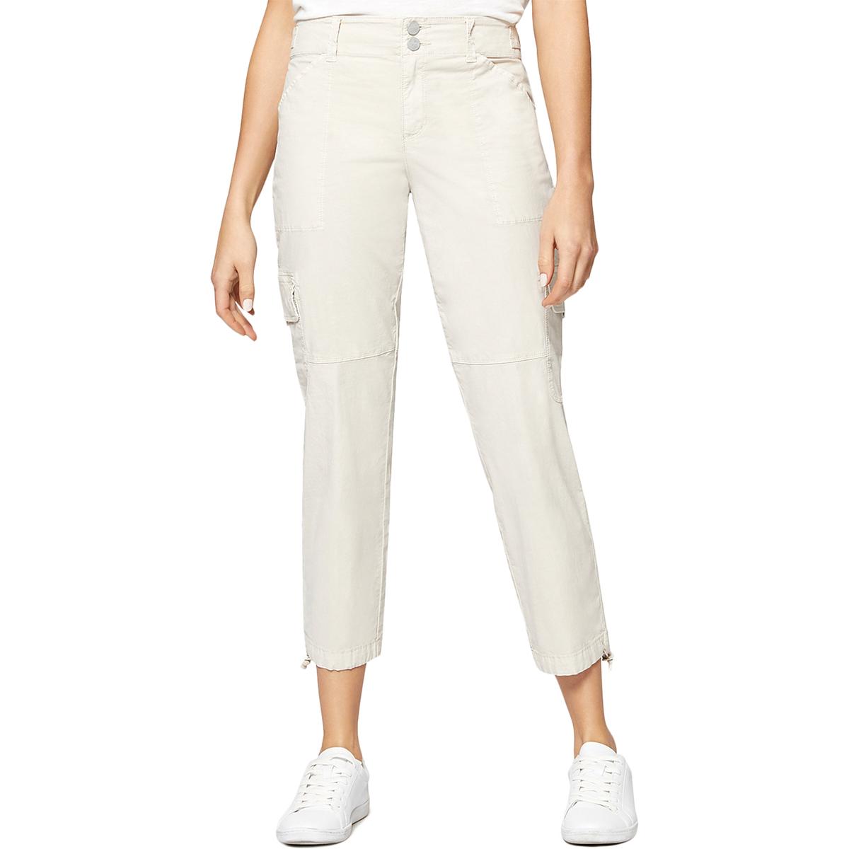 ladies beige cropped trousers