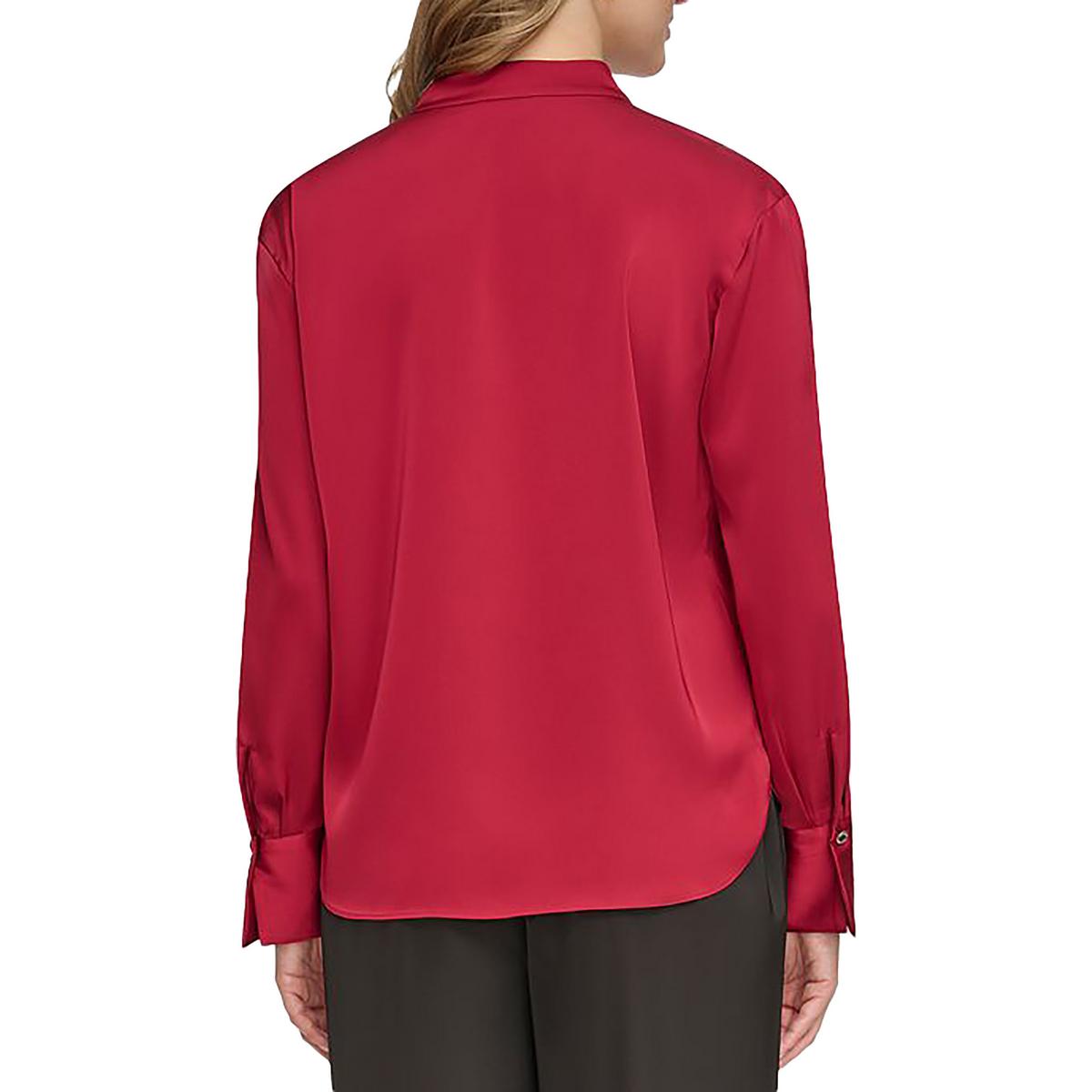 Calvin Klein Womens V-Neck Pullover Top Blouse Shirt BHFO 1046