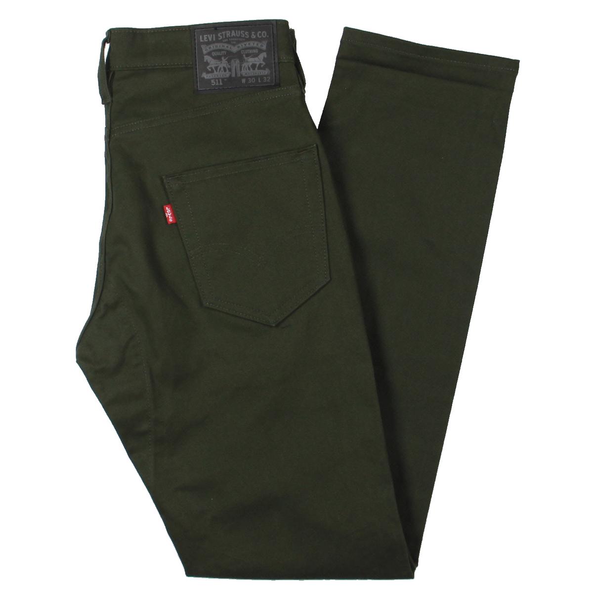 Levi's Mens 511 Green Denim Stretch Pants Slim Leg Jeans 30/32 BHFO ...