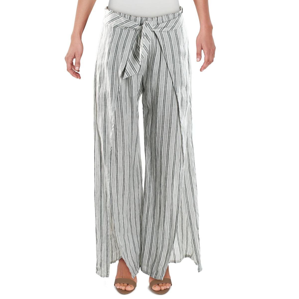 Joie Womens Linen Striped Belted Wide Leg Pants BHFO 4663 | eBay