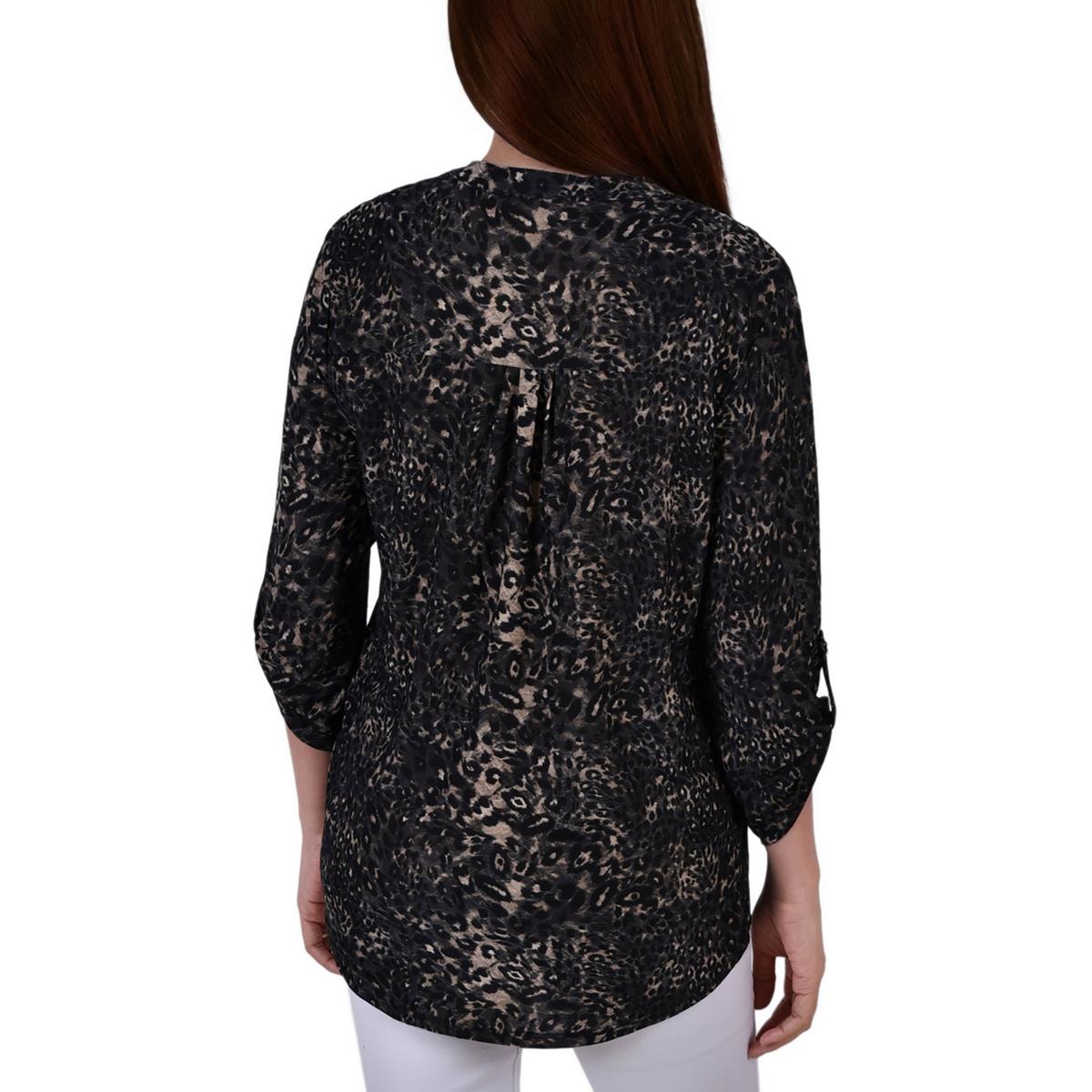 NY Collection Womens Pintuck Top Blouse Shirt Petites BHFO 5175 - Picture 4 of 8